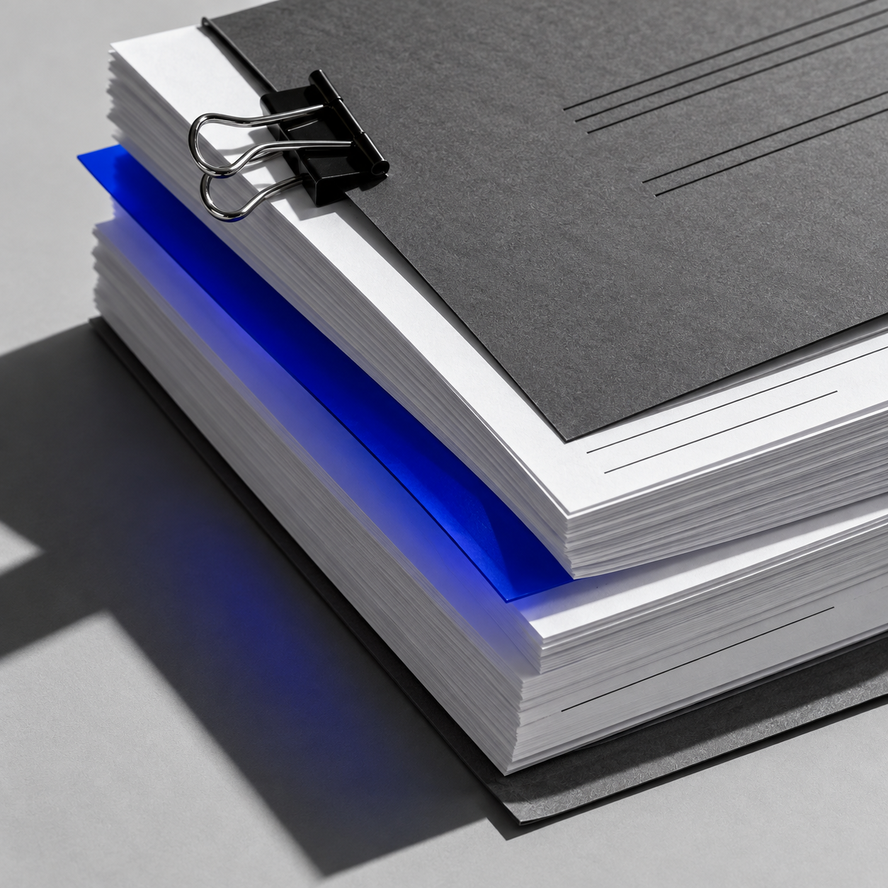 Dossier aux accents bleus